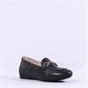 Wonders Grace Hidden Wedge Link Loafer - Black Leather